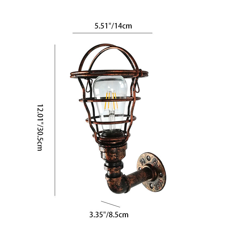 Iron Water Pipe Wall Lamp
