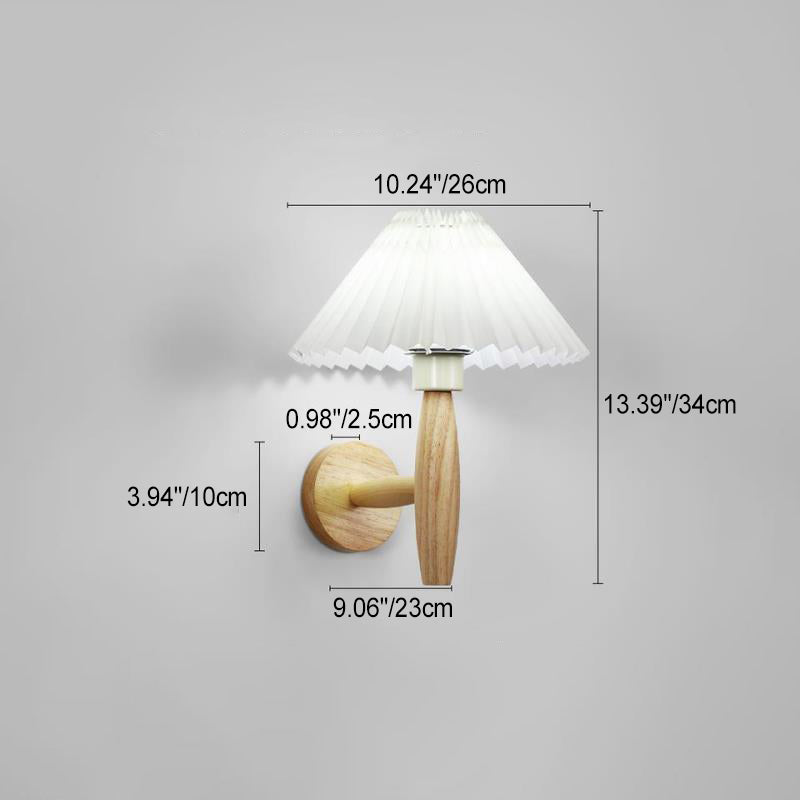 Round Cylinder Pleated Fabric Wall Lamp