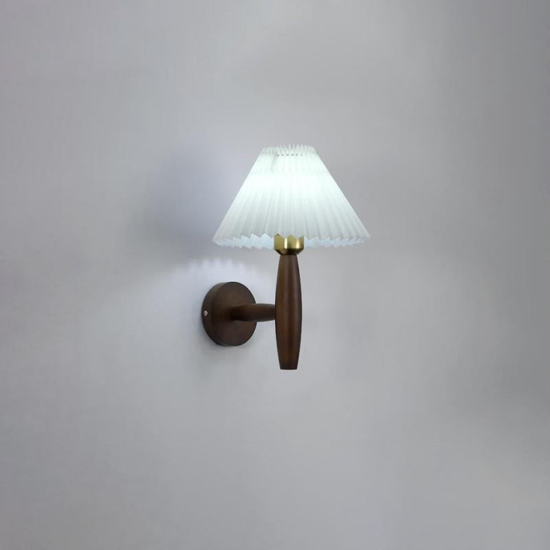 Round Cylinder Pleated Fabric Wall Lamp