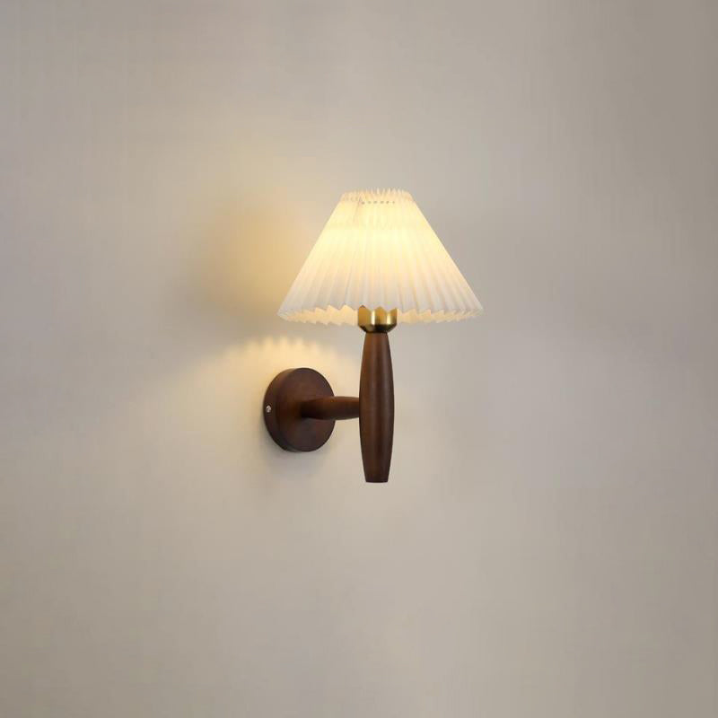 Round Cylinder Pleated Fabric Wall Lamp