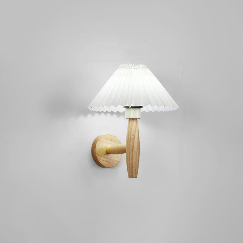 Round Cylinder Pleated Fabric Wall Lamp