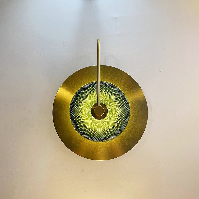 Round Glass Iron Scone Wall Lamp