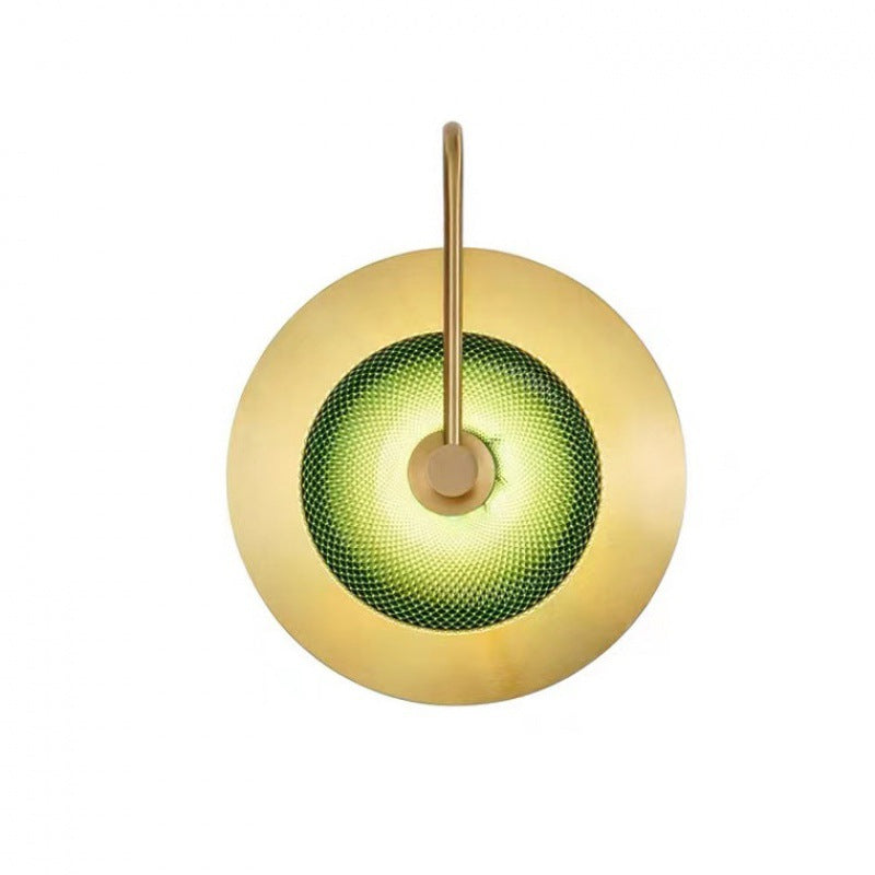 Round Glass Iron Scone Wall Lamp