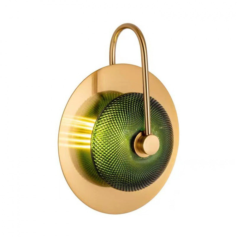 Round Glass Iron Scone Wall Lamp