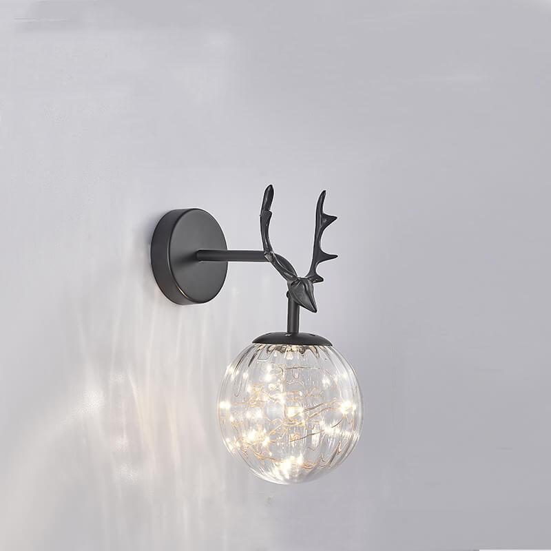 Antler Glass Ball Wall Lamp