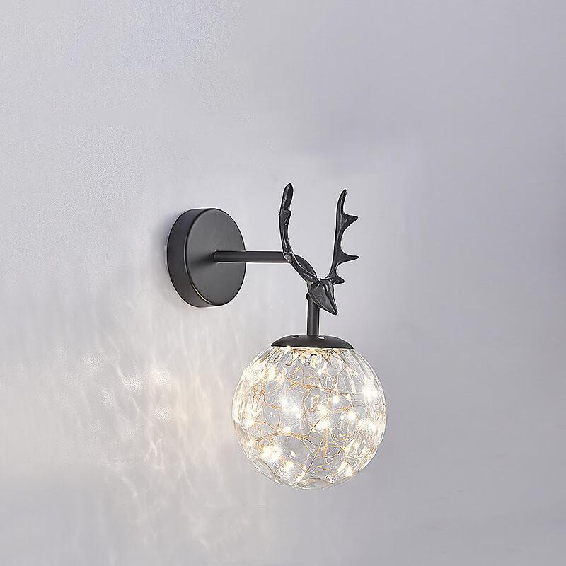Antler Glass Ball Wall Lamp
