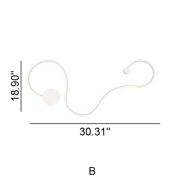 Long Aluminum Snake Shaped Wall Lamp