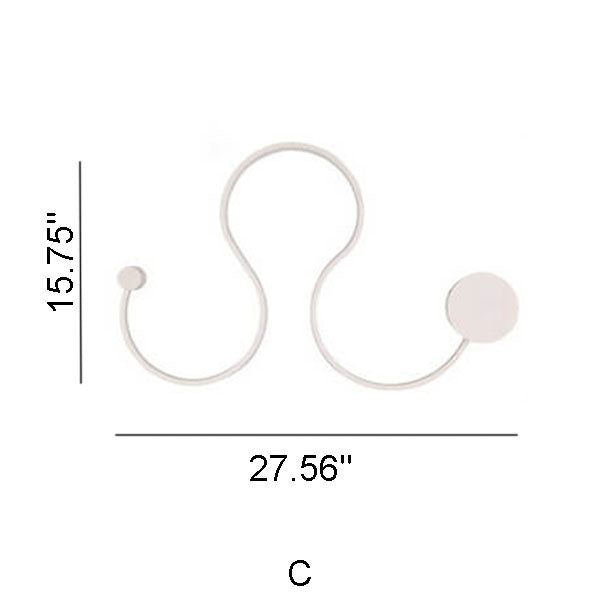 Long Aluminum Snake Shaped Wall Lamp