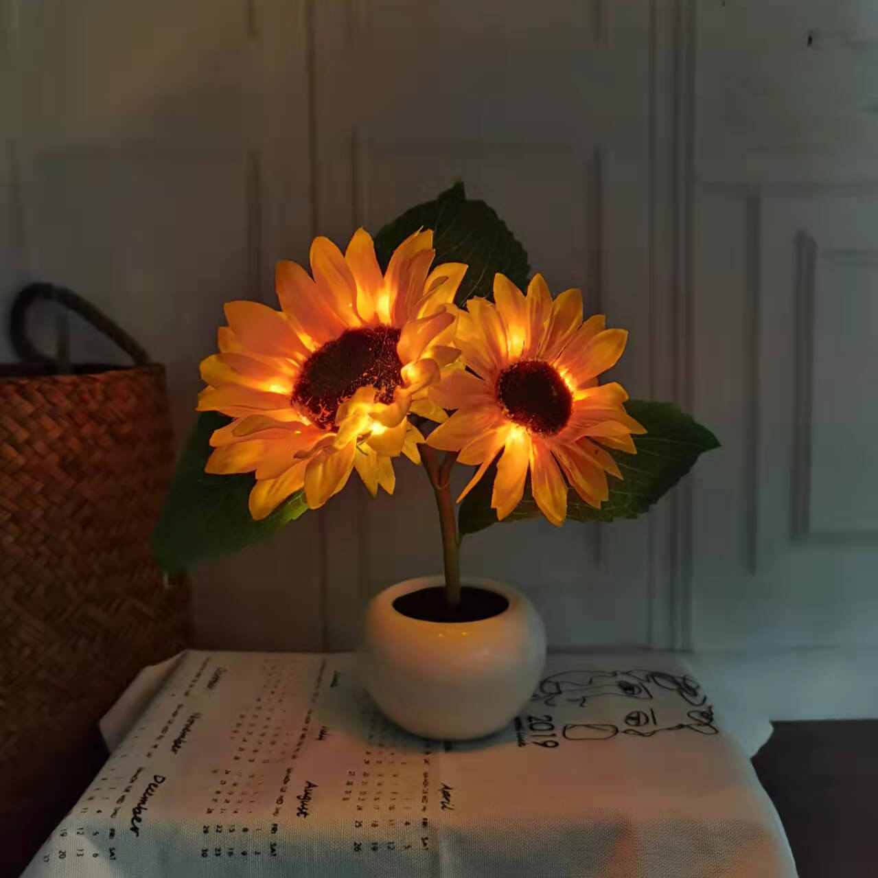 Simulation Sunflower Night Table Lamp