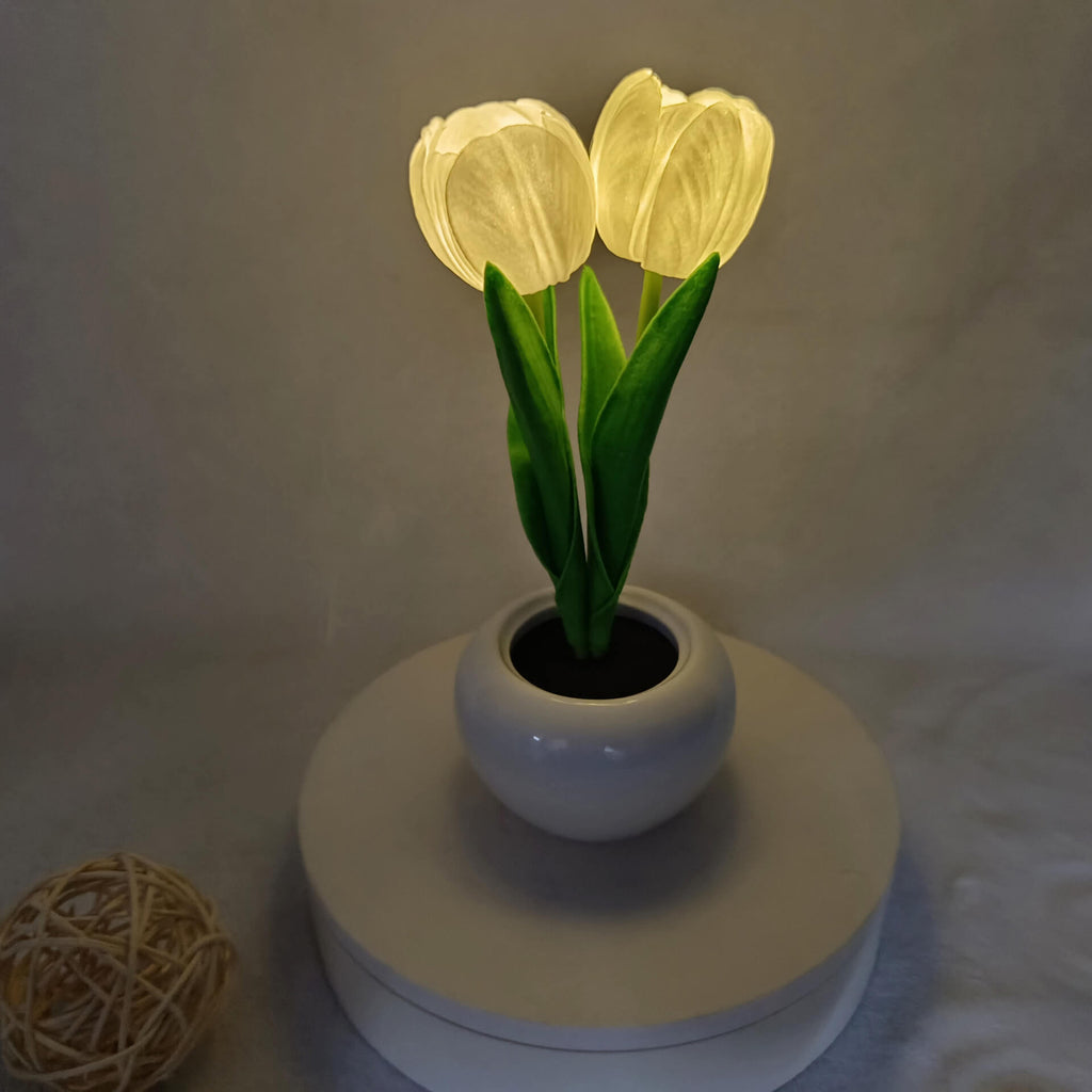 Simulation Tulip Peony Night Table Lamp
