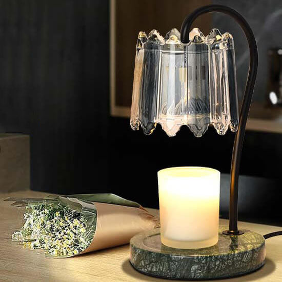 Glass Cone Suzutan Marble Table Lamp