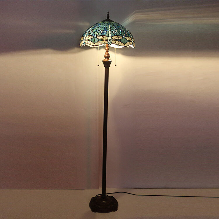 Dragonfly Glass Resin 2-Light Floor Lamp