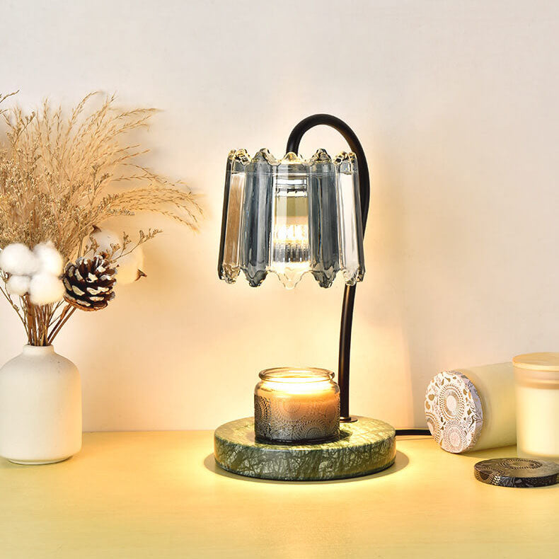 Glass Cone Suzutan Marble Table Lamp