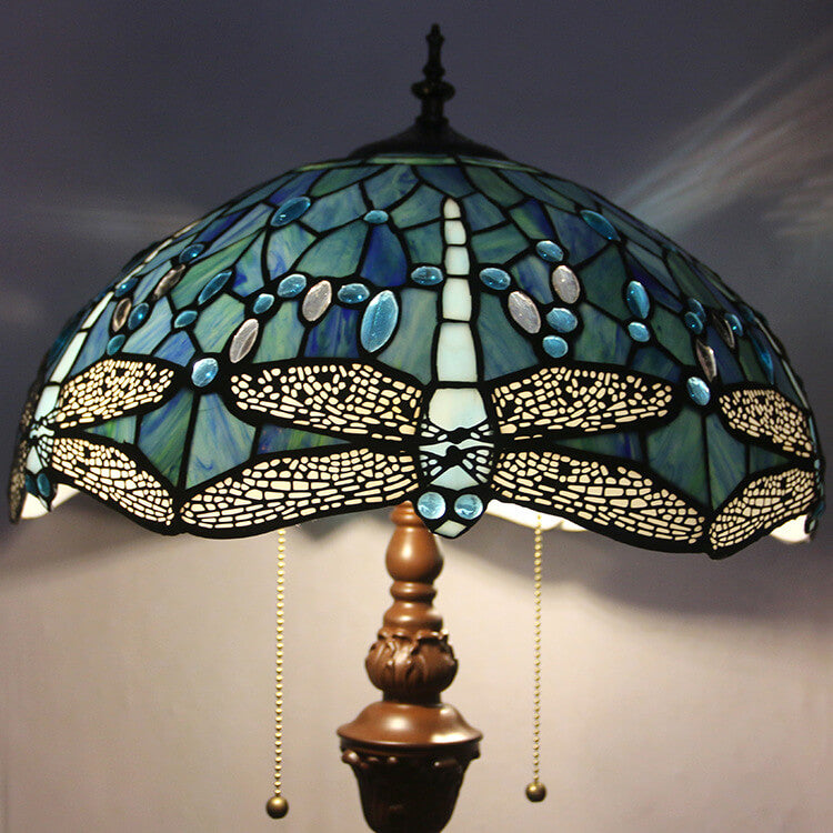 Dragonfly Glass Resin 2-Light Floor Lamp