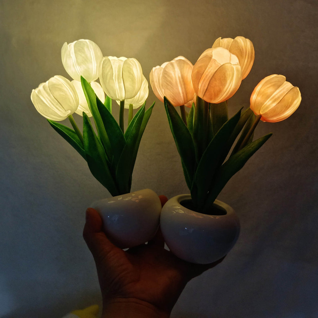 Simulation Tulip Peony Night Table Lamp