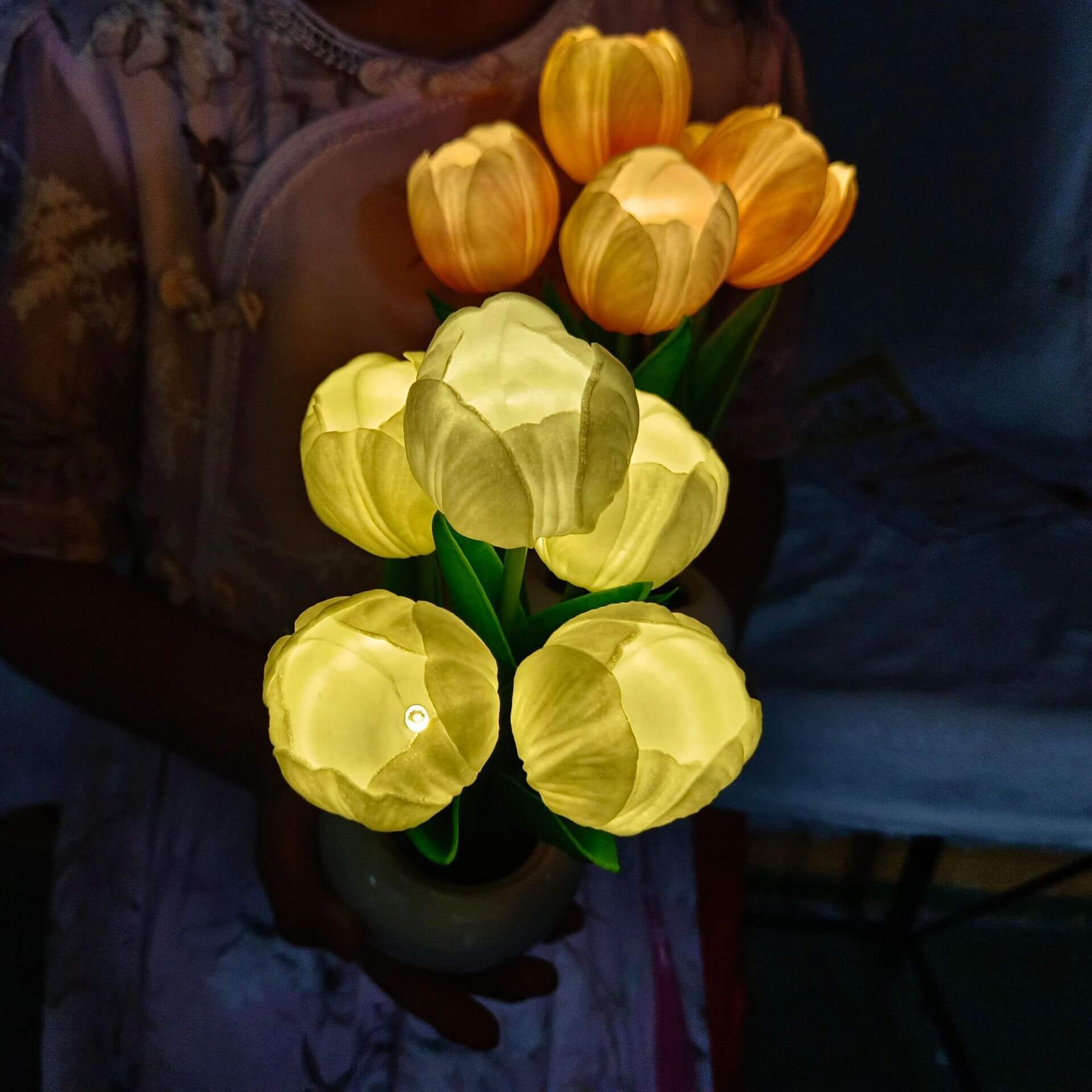 Simulation Tulip Peony Night Table Lamp