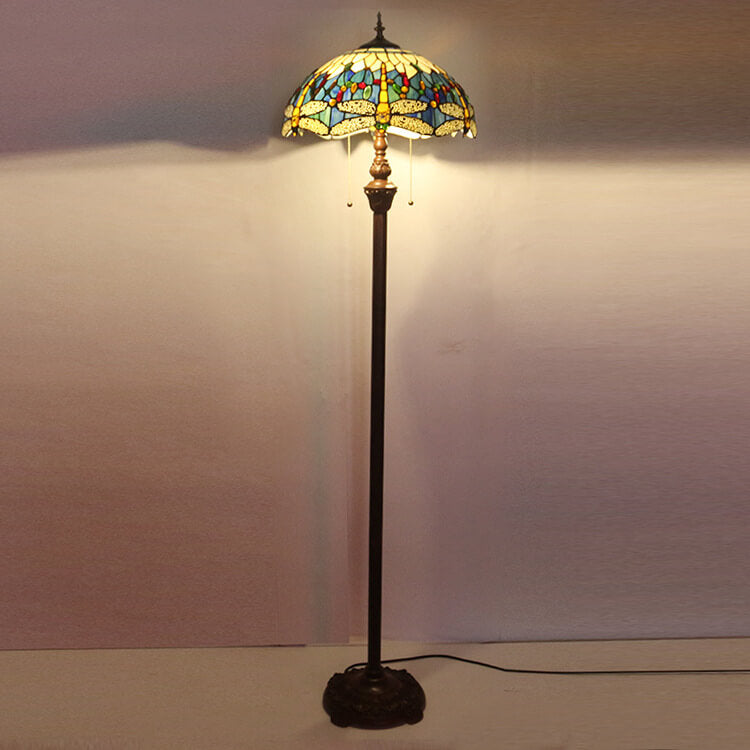 Dragonfly Glass Resin 2-Light Floor Lamp