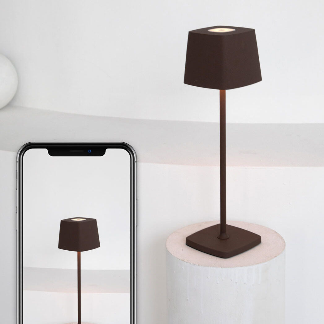 Square Solid Color Aluminum Table Lamp