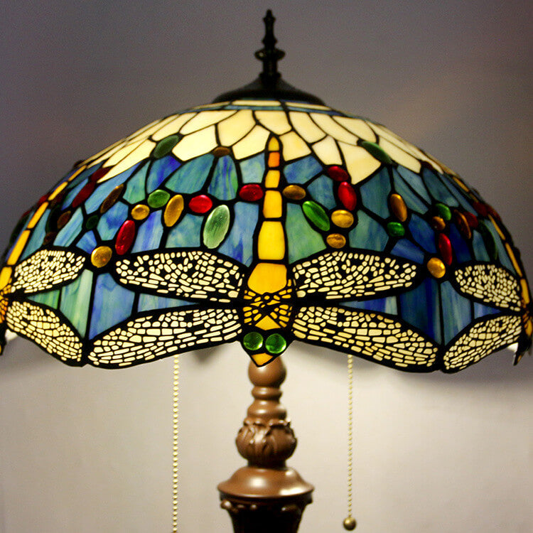 Dragonfly Glass Resin 2-Light Floor Lamp