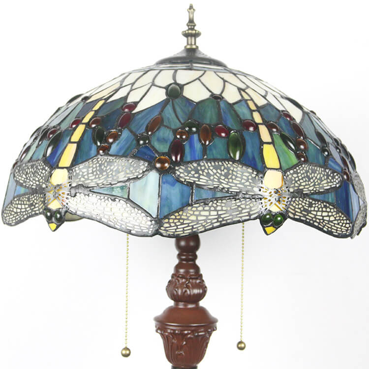 Dragonfly Glass Resin 2-Light Floor Lamp