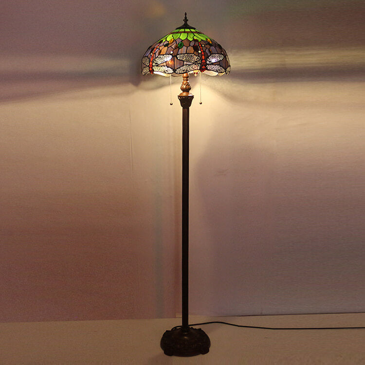 Dragonfly Glass Resin 2-Light Floor Lamp