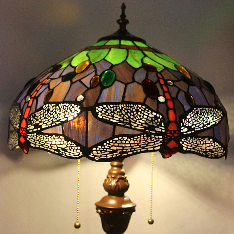 Dragonfly Glass Resin 2-Light Floor Lamp