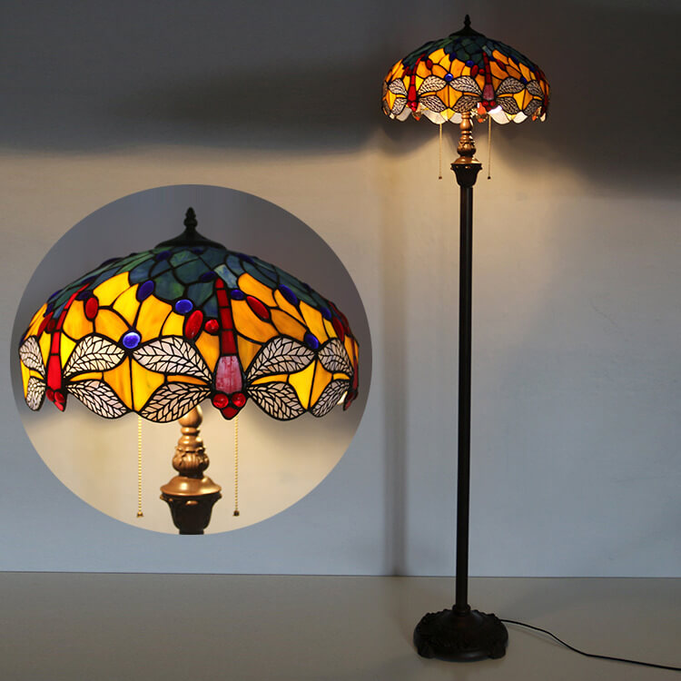 Dragonfly Glass Resin 2-Light Floor Lamp