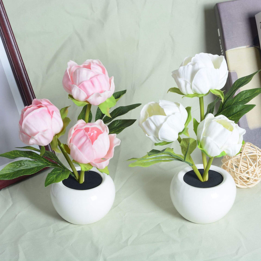 Simulation Tulip Peony Night Table Lamp