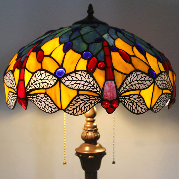 Dragonfly Glass Resin 2-Light Floor Lamp