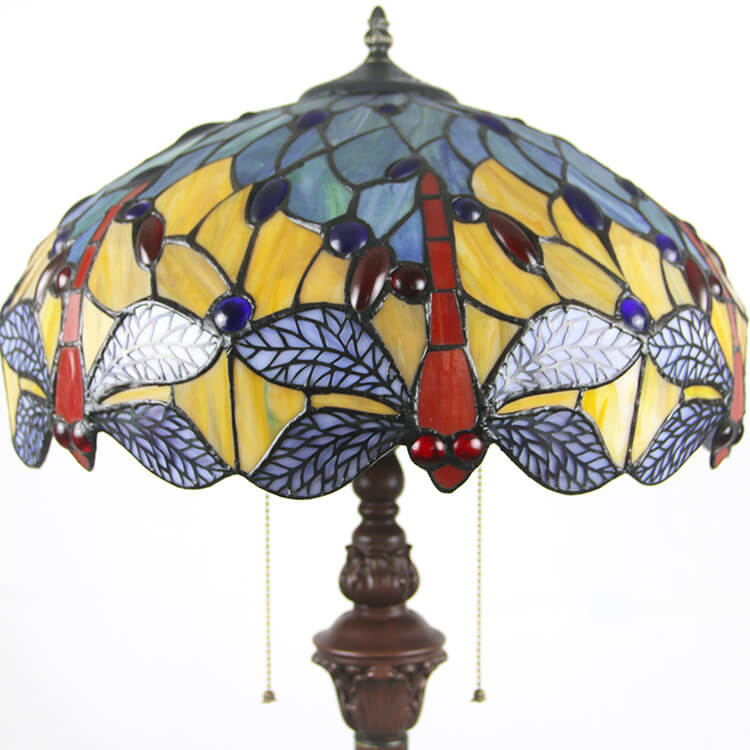 Dragonfly Glass Resin 2-Light Floor Lamp