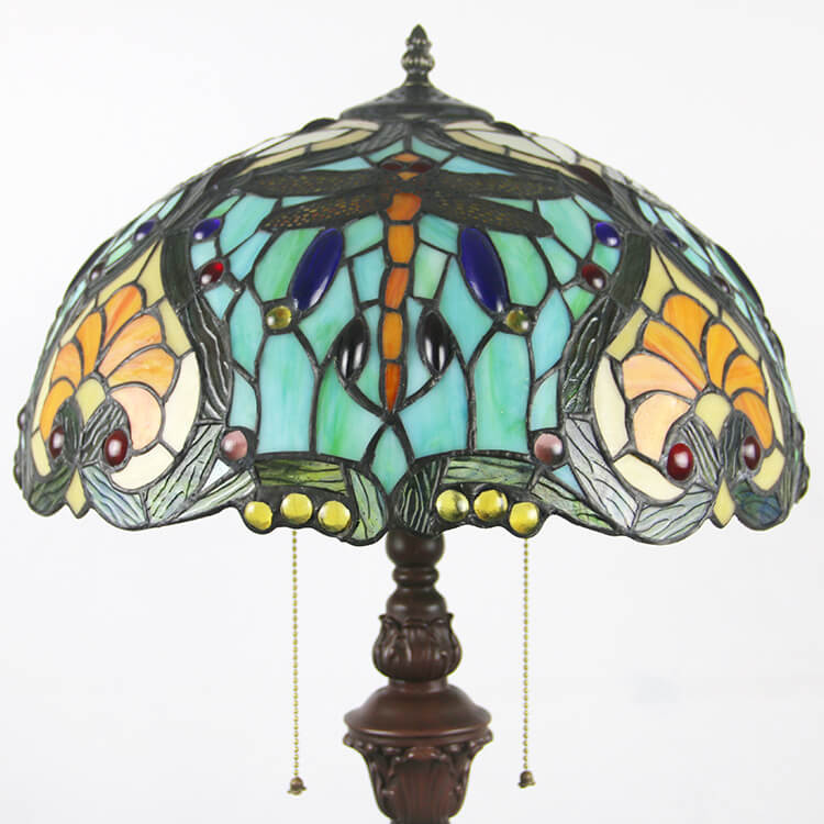 Dragonfly Glass Resin 2-Light Floor Lamp