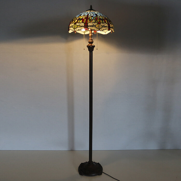 Dragonfly Glass Resin 2-Light Floor Lamp