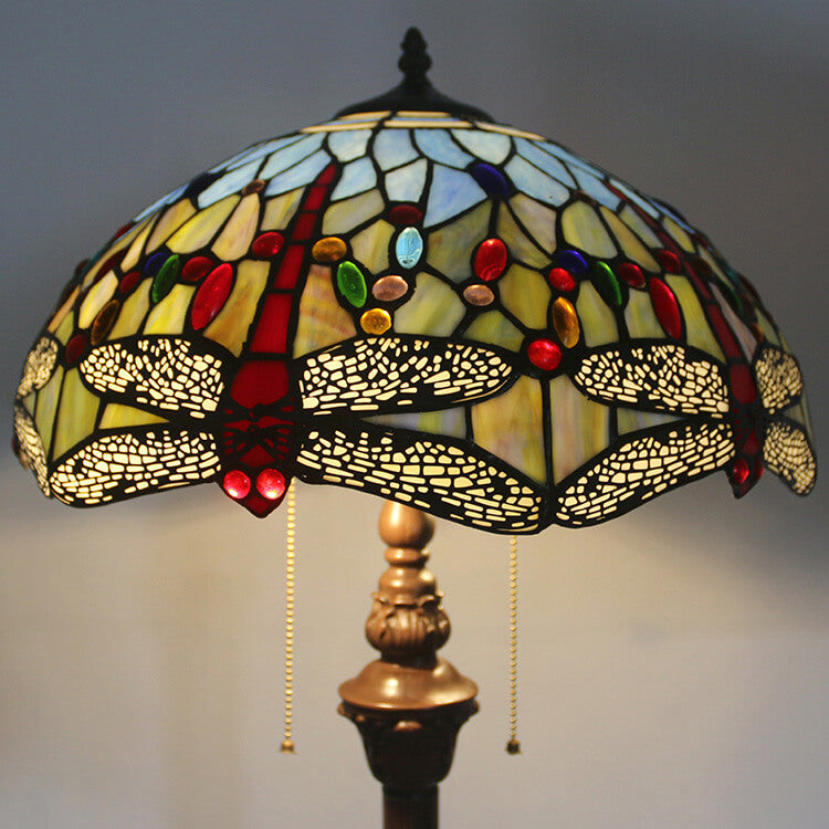 Dragonfly Glass Resin 2-Light Floor Lamp