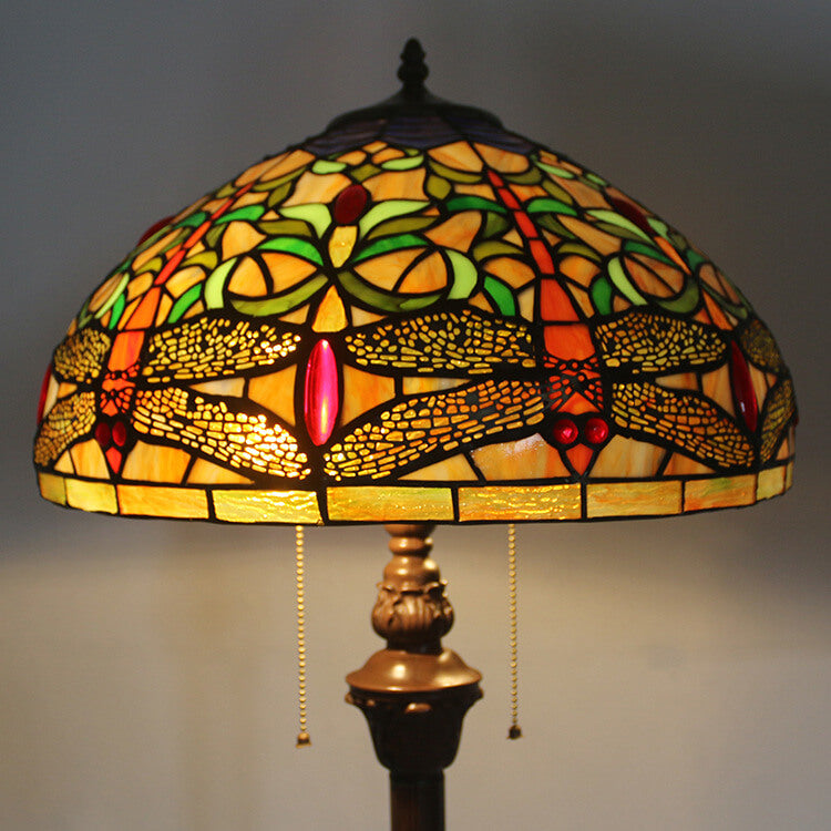Dragonfly Glass Resin 2-Light Floor Lamp