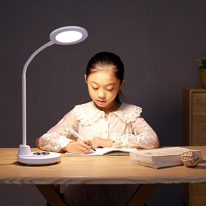 Pure White Plastic Reading Table Lamp