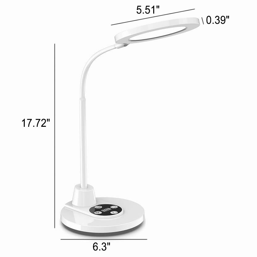 Pure White Plastic Reading Table Lamp
