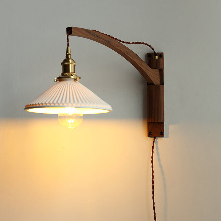 Homestay Telescopic Ceramic Folding Wall Lamp