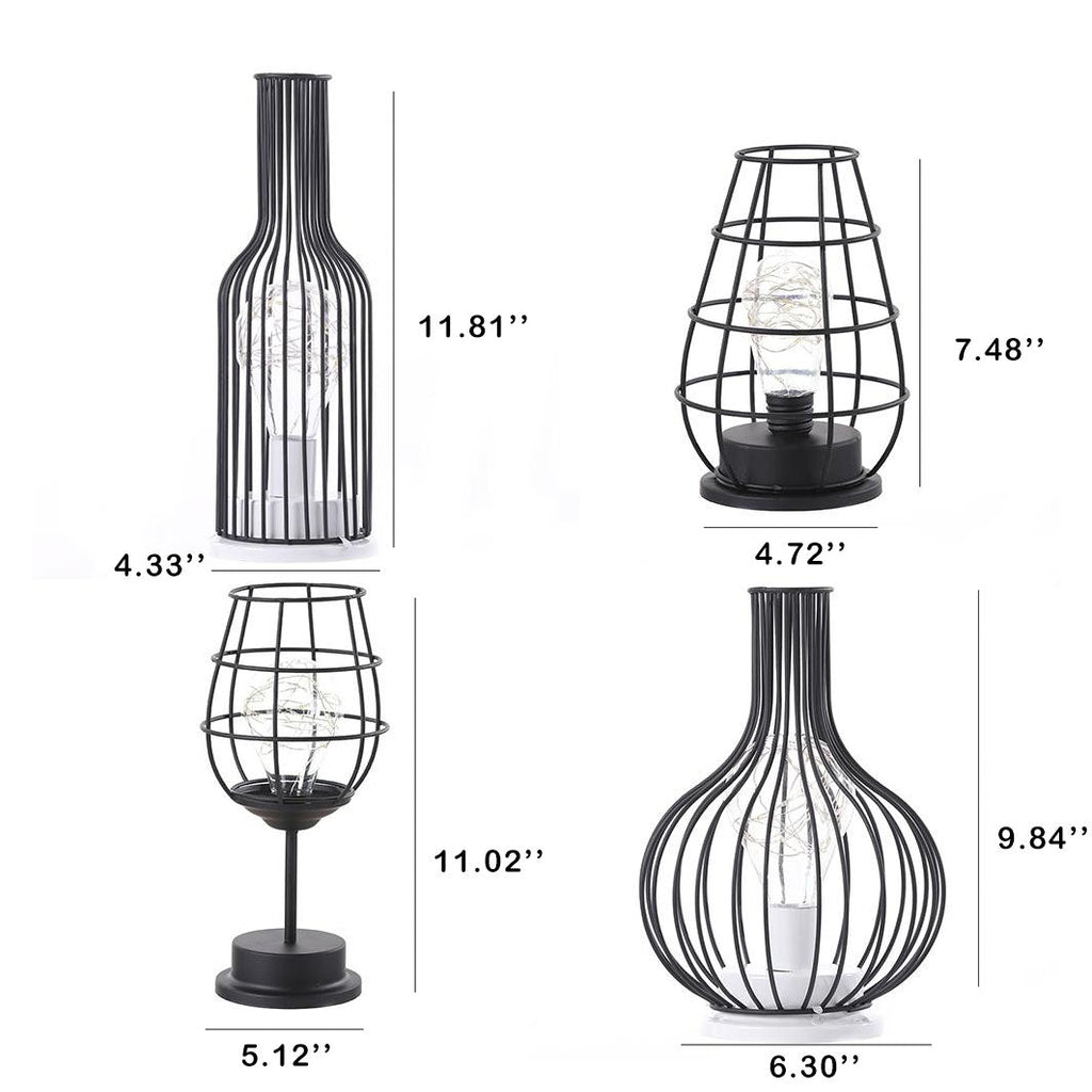 Wrought Iron Wine Bottle Table Lamp