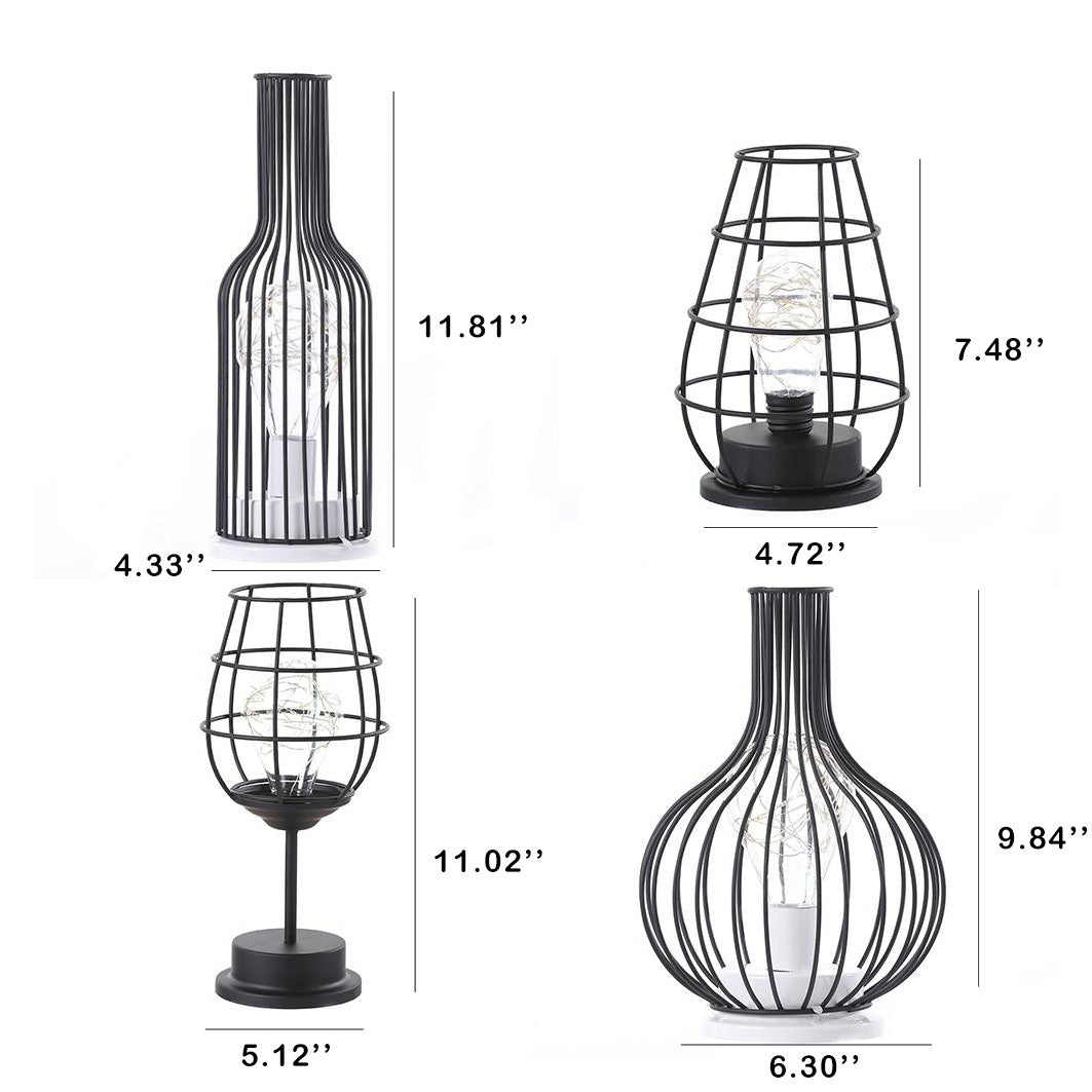 Wrought Iron Wine Bottle Table Lamp