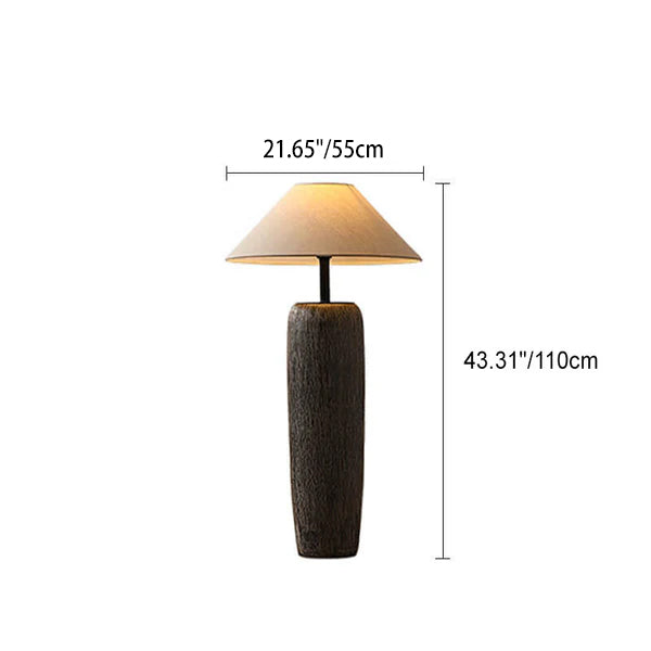 Japanese Wabi-sabi Fabric Shade Floor Lamp