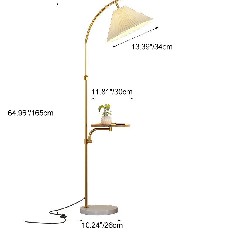 Pleated PVC Iron Pole Floor Lamp