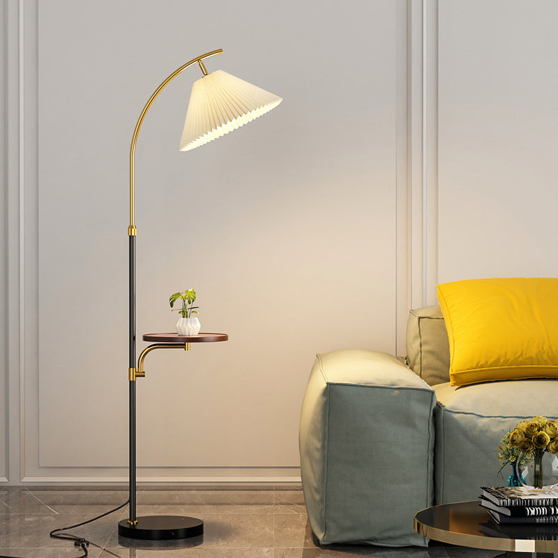 Pleated PVC Iron Pole Floor Lamp