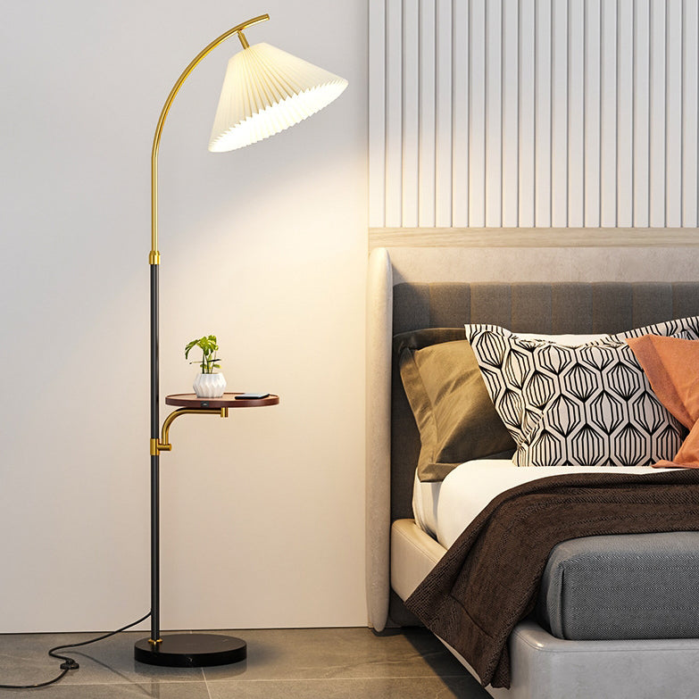 Pleated PVC Iron Pole Floor Lamp