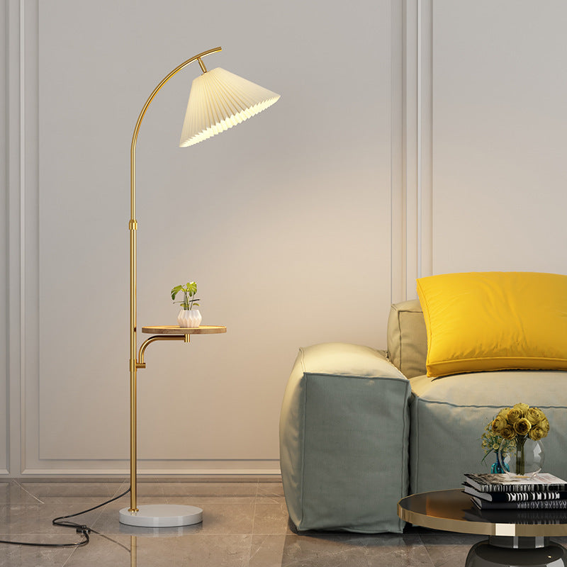 Pleated PVC Iron Pole Floor Lamp