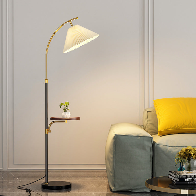 Pleated PVC Iron Pole Floor Lamp