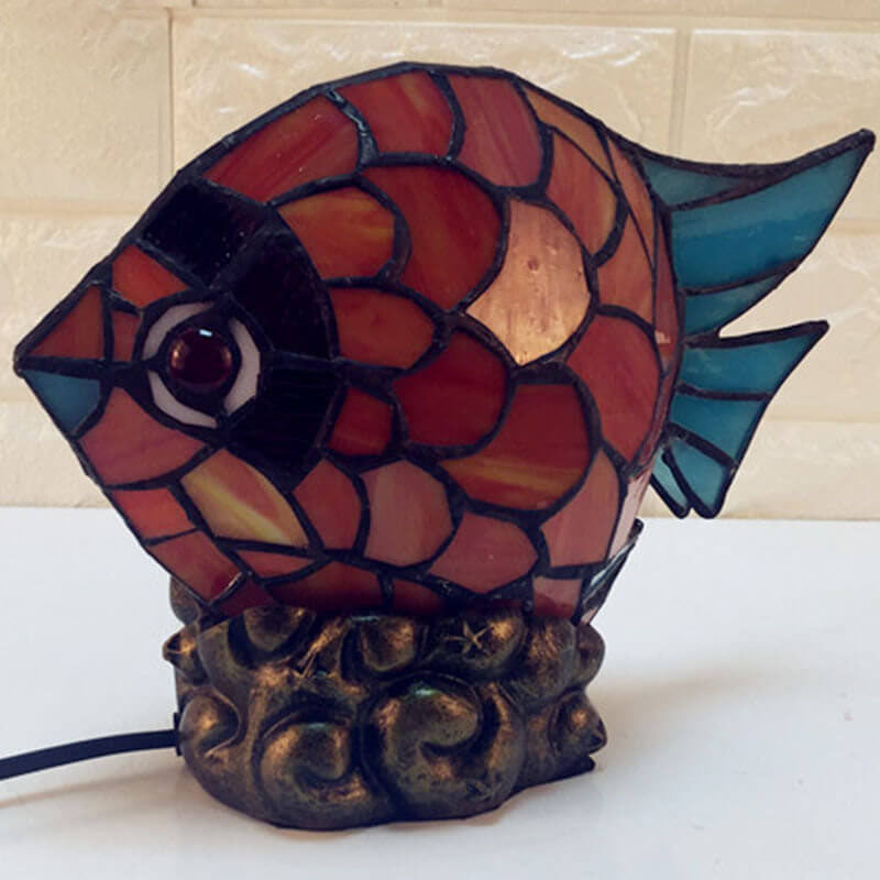 Fish Iron Glass Table Lamp