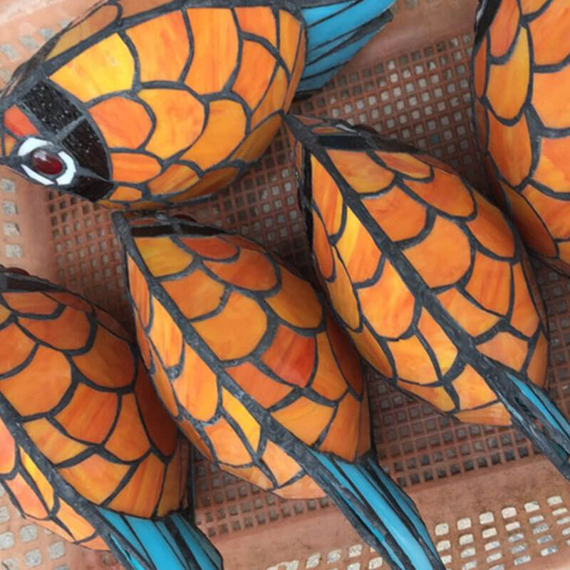 Fish Iron Glass Table Lamp