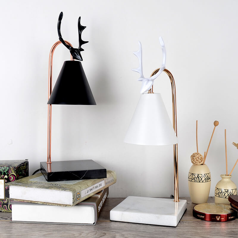 Antler Pure Black White Table Lamp