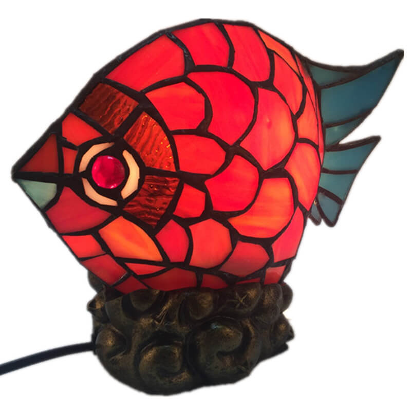 Fish Iron Glass Table Lamp