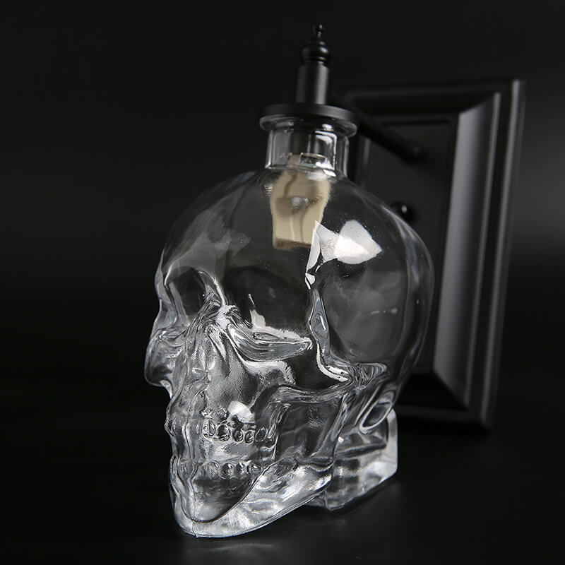 Round Skull Glass Iron Wall Lamp